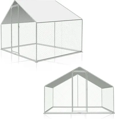 Zdjęcie produktu dla TolleTour – wybieg dla kur 3x2x2 m – metalowa klatka dla kur o powierzchni 6 m² z drzwiami i zasuwą