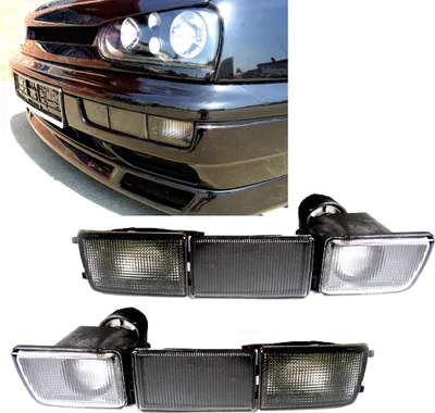 Produktbild von 2x Frontblinker Blinker Blenden Nebelscheinwerfer SCHWARZ für VW Golf 3 III MK3