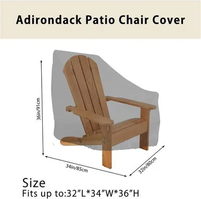 Obrázek produktu pro Zahradní židle, 80 x 85 x 91 cm, látka Oxford 210D, zahradní židle do exteriéru, s elastickým zipem, voděodolná ochrana proti UV záření, kryt na trávník, terasu (1 ks)