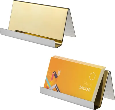 Produktbild von Visitenkartenhalter aus Edelstahl, 2 Stück (Gold)