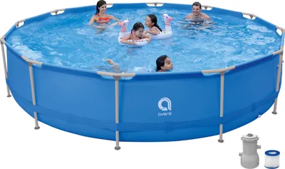 Produktbild von Avenli® Frame Pool Set 420 x 84 cm, Aufstellpool rund, mit Pumpe, blau