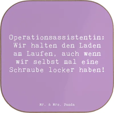 Produktbild von Mr. & Mrs. Panda Untersetzer Tasse Spruch Operationsassistentin Heldin - Lavendeltraum - Geschenk, für Gläser, Berufsliebe, Lächeln, Berufsalltag, bieruntersetzer, Beruf