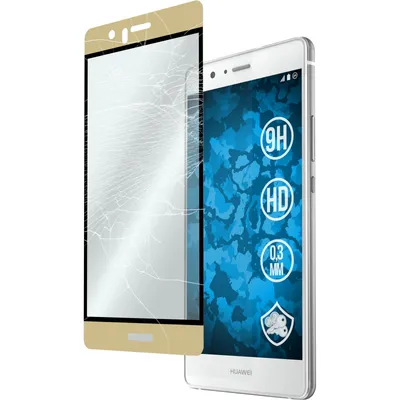 Produktbild von 1er-Pack PhoneNatic Glas-Folie klar full-screen gold kompatibel mit Huawei P9 Lite - Panzerglas für P9 Lite