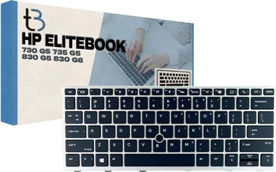Zdjęcie produktu dla Tradebit - Klawiatura do HP | English US QWERTY INT | Pełna kompatybilność | Wysokiej jakości materiały | Modele: Elitebook 730 735 830 G5 G6