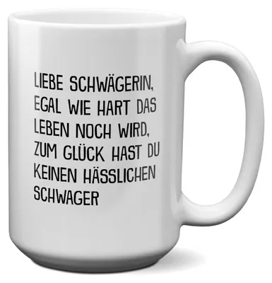 Produktbild von 22Feels XL Tasse Schwägerin Geschenk von Schwager Hochzeit Idee Frauen Weihnachten Geburtstag Haferl Kaffeetasse Geschenkidee Bürotasse