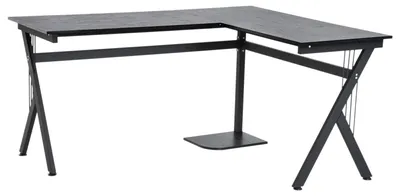 Immagine prodotto di Scrivania angolare - Scrivania per computer - Scrivania - Postazione di lavoro - Scrivania con spazio contenitivo - Piano in MDF nero