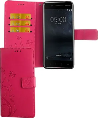 Produktbild von Handyhülle für Nokia 5.1 / Nokia 5 2018 Tasche Wallet Schutz Cover Etuis Pink