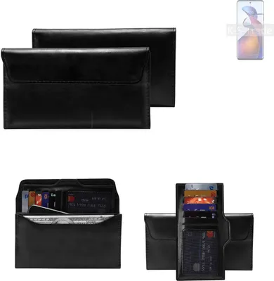 Produktbild von K-S-Trade Handy Hülle kompatibel mit Motorola Edge 30 Fusion Schutz Hülle Tasche Schutz Case Handytasche Kunstleder schwarz, 1x