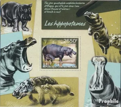 Produktbild von Briefmarken Zentralafrikanische Republik 2014 Mi Block 1144 (kompl. Ausgabe) postfrisch Nilpferd
