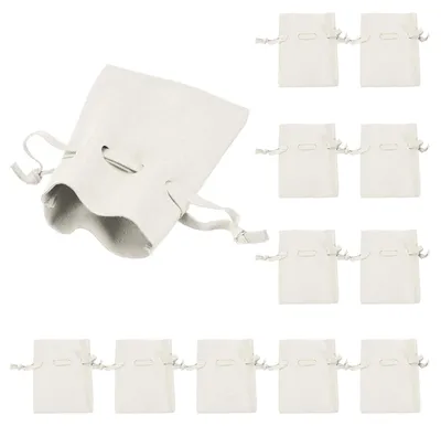 Produktbild von Solidchoice – Set mit 12 Schmuckbeuteln aus Mikrofaser mit Kordelzug