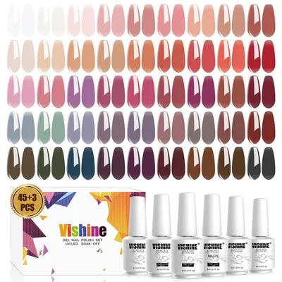 Produktbild von Gel Nagellack Set 48 Teile 45 Farben Transparent Sheer Jelly Polish 8 ml