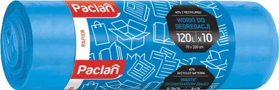 Obrázok produktu pre Worki na śmieci Paclan 120 litrów 10 szt. niebieskie