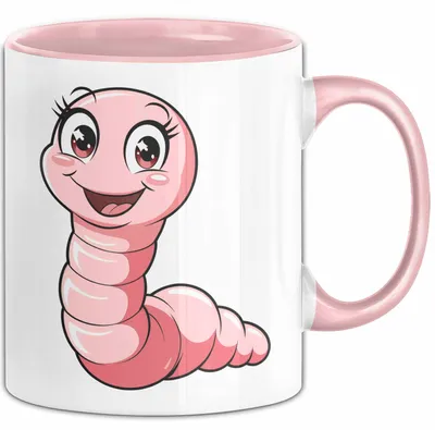 Produktbild von Regenwurm Tasse Geschenk Lustige Geschenkidee Spruch (Rosa)