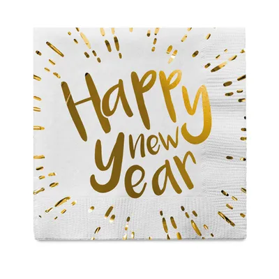 Image de Set de 12 serviettes Happy New Year (33x33cm)