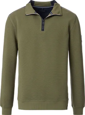 Produktbild von CASAMODA Herren Sweatshirt Troyer Zipper Regular-Fit Olivgrün 5XL
