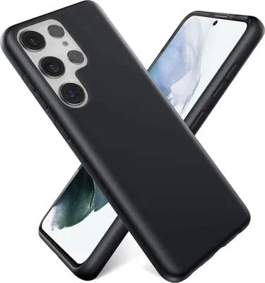 Produktbild von Conie TPU Schutzhülle für Samsung Galaxy S23 Ultra Tasche Case Cover Bumper Silikon Mikrofaser Inlay Hülle in Schwarz matt