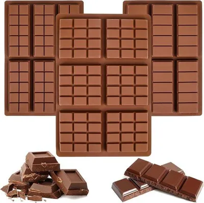 Immagine prodotto di Set da 3 stampi in silicone per cioccolato, profondi