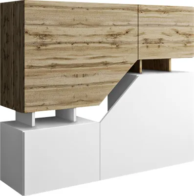 Produktbild von MIRJAN24 Kommode Ceelias, Modern Wohnzimmer Sideboard mit Türen, Industrial Highboard (Farbe: Weiß / Wotan)