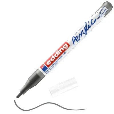 Produktbild von Edding 5300 Acrylmarker Fein, Anthrazit, Anthrazit, Fein, 1 mm, 2 mm, Tinte auf Wasserbasis