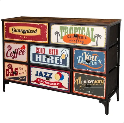 Produktbild von Max Home Vintage-retro Kommode 8 Schubladen Mehrfarbig Mehrfarbig One Size