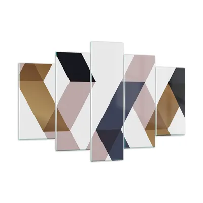 Produktbild von Bilder auf glas - 5 Teile - Abstraktion Muster Diamant - 150x100cm - Glasbilder - Wandbilder - Bilder - Wanddekoration aus Glas - Glas Bilder - Wandbild auf Glas - GEA150x100-4311