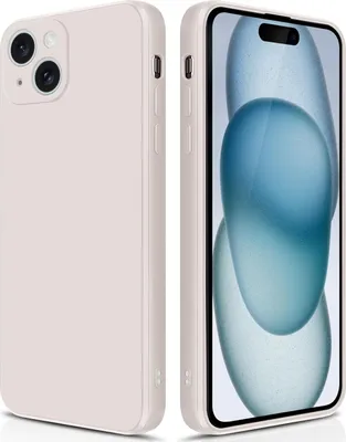 Produktbild von Silikon Hülle für iPhone 15 Flüssigsilikon Dünn Gel Gummi Matt Kratzfeste Schutzhülle Weiß