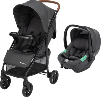 Produktbild von Bebeconfort Misty Duo, Kompakter Kinderwagen 2-in-1 Set, mit i-Size Babyschale, Korb 8 kg, 0-4 Jahre, bis 22 kg, Mineral Graphite