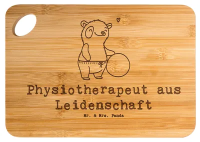 Produktbild von Mr. & Mrs. Panda Holzbrett Physiotherapeut Leidenschaft - Transparent - Geschenk, schneidbrett, Frühstücksbrett, Brett, Schneidebrett, Hackbrett