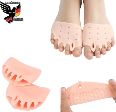Produktbild von Zehenspreizer Hallux Valgus Korrektur Vorfußpolster Zehentrenner Hammerzehen Ballenzehen Schutz für Damen Herren Einlagen gegen Fußschmerzen Hautfarbe