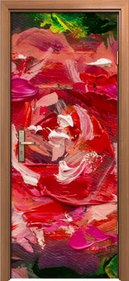 Produktbild von Türposter 80x200 cm Türaufkleber Türtapete Türfolie Klebefolie Blumen Rose Pfingstrose Malerei