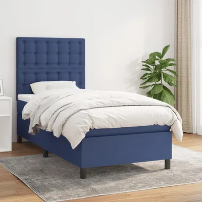 Produktbild von Boxspringbett mit Matratze Blau 90x190 cm Stoff , Klassische Betten Design 2024