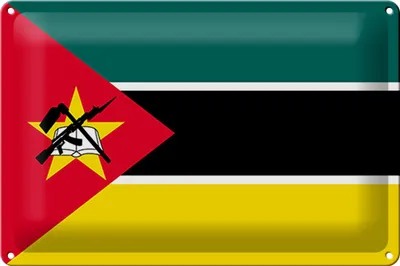 Produktbild von Blechschild Flagge Mosambik 30x20cm Flag of Mozambique