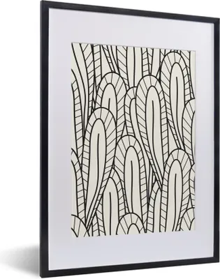 Produktbild von MuchoWow® MuchoWow® Gerahmtes Poster Muster - Natur - Blätter 30x40 cm - Poster mit zchwarzem Bilderrahmen - Wandposter Schlafzimmer