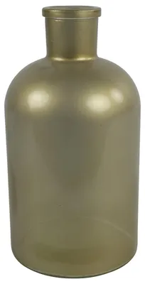 Produktbild von Countryfield Blumen/Zweige Vase - matt gold - Glas - Apothekerflaschenform - 14 x 27 cm
