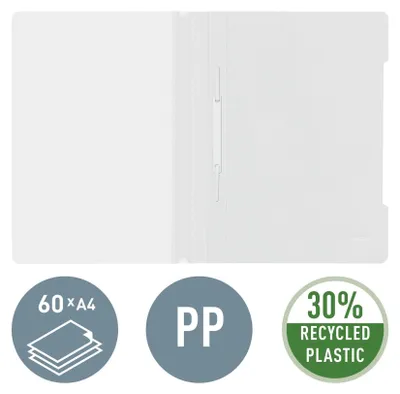 Produktbild von Leitz Standard Plastic File White A4 PVC, 31 cm, 23,3 cm, Weiß