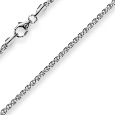 Produktbild von 2mm Zopfkette Kette Collier 750 Gold Weißgold Goldkette 50cm Uni