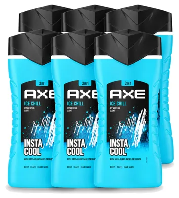 Produktbild von 6 x Axe Ice Chill 3-in-1 Duschgel - Menthol - 250 ml - Vorteilspackung - 6 Stücke