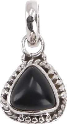 Produktbild von Zierlicher Ethno Silberanhänger, Kettenanhänger aus Silber - Onyx, SterlingSilber, 1*1*0,5 cm, Anhänger & Amulette aus Silber