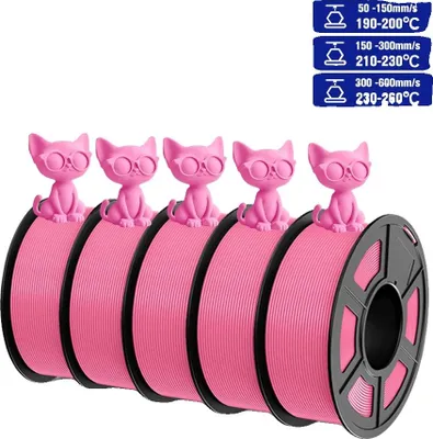 Produktbild von PLA-Filament, Hochgeschwindigkeitsleistung, Feuchtigkeitsschutz, HSPLA Pink 5pcs