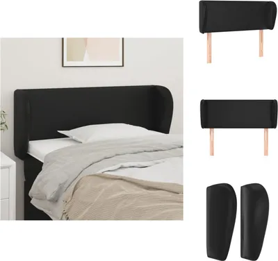 Produktbild von vidaXL Kopfteil mit Ohren Schwarz 93x23x78/88 cm Kunstleder -  Kopf- & Fußenden