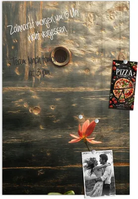 Produktbild von Magnettafel 40x60cm Pinnwand Whiteboard beschreibbar - Metallplatte Vintage