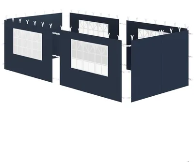 Image de Parois latérales pour pavillon, 3 x 6 m, 6 pièces, Bleu