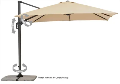 Produktbild von Schneider Ampelschirm Rhodos Twist 300 x 300cm natur beige