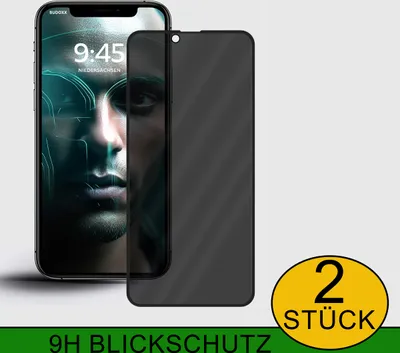 Produktbild von 2X Blickschutz Panzerfolie Für Apple iPhone 15 Pro Displayschutz Schutzglas Echt Glas 9H