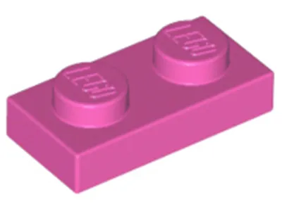 Produktbild von Lego® 10x 1x2 Platten 3023 - Plate Dunkles Pink - Dark Pink
