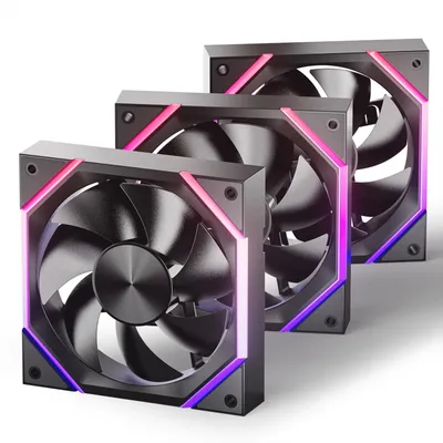 Obrázek produktu pro Tři vysoce výkonné ventilátory do počítače, 120 mm, s ARGB podsvícením