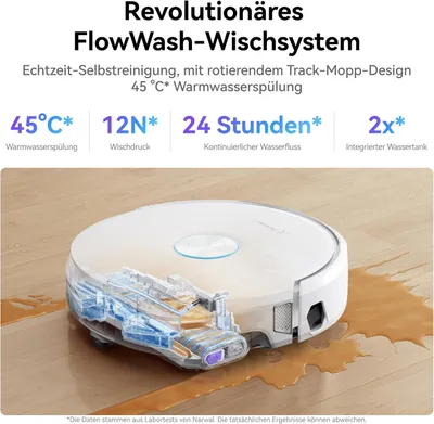 Immagine prodotto di Aspirapolvere robotizzato - Aspirapolvere robotizzato con funzione lavapavimenti - Robot lavapavimenti - Robot per la pulizia - Design compatto