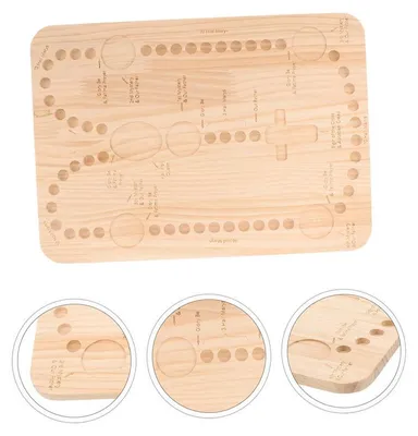 Produktbild von Holz Perlenbrett 35x25 cm Schmuck Design Board DIY Armband Rosenkranz Organizer Naturholz mit Rillen für Schmuckherstellung