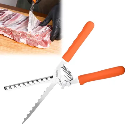 Produktbild von Rippenwerkzeug, BBQ Rippen-Membranentferner, Edelstahl Rippenschaber, Grillzubehör, spülmaschinenfest, Rippchen Tool