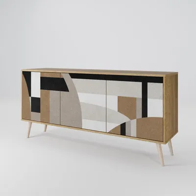 Immagine prodotto di Spacerebels cassettiera a 3 ante - credenza cassettiera - credenza alta - mobile armadio - soggiorno camera da letto - 57,5×164,5×42 (HxLxP)